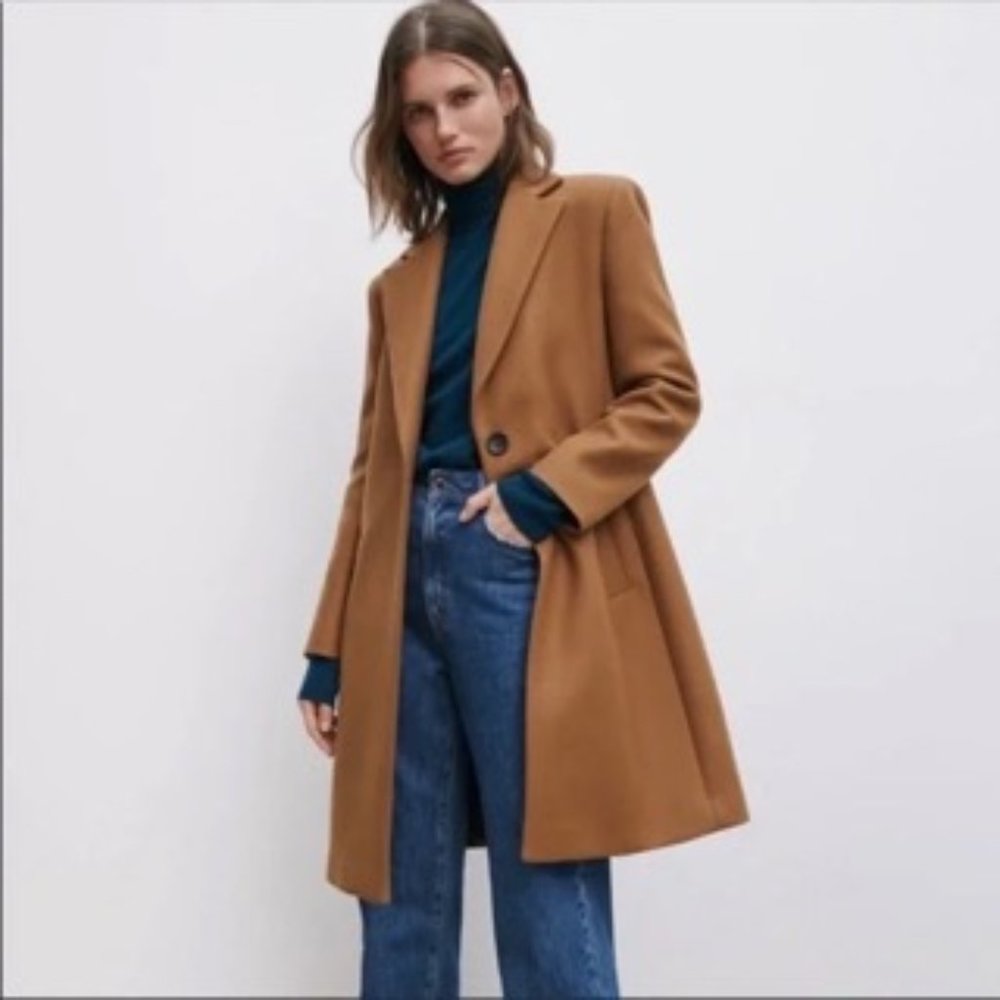 Zara Italian Wool blend Coat Size M Blogger Favorite - Picture 1 of 9